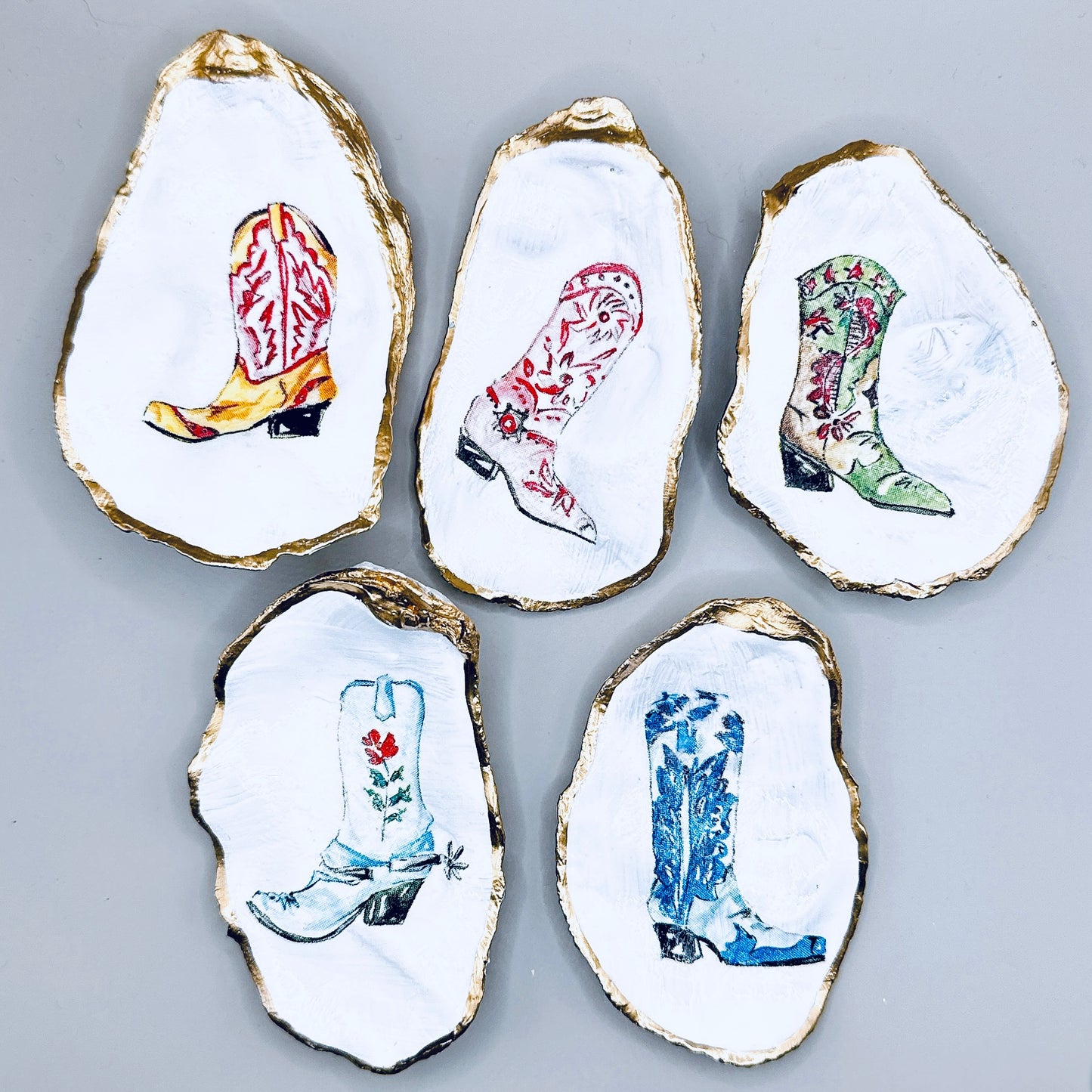 Western Cowgirl Boots Shell Magnets - Set of 5