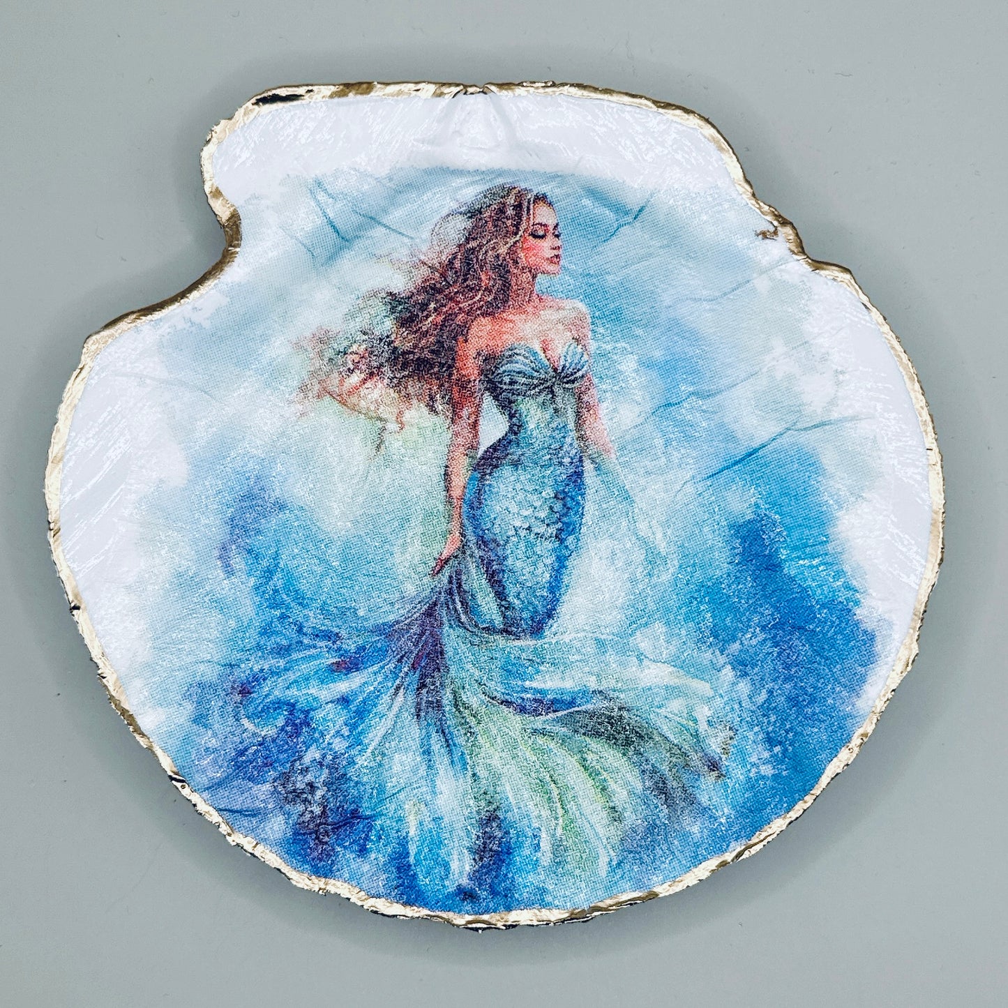 Ocean Gown Mermaid Clam Shell Jewelry Dish