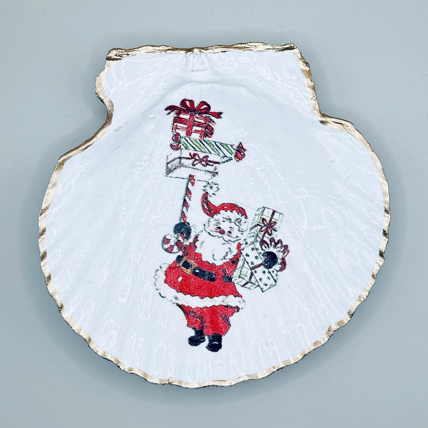 Santa's Gift Post Clam Shell Jewelry Dish