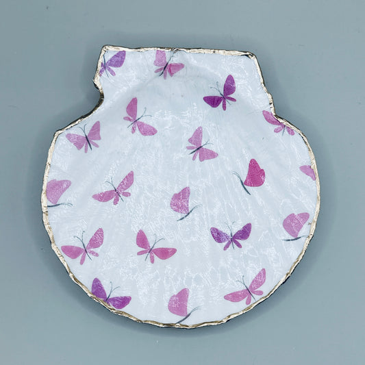 Butterfly Flutter Clam Shell Jewelry Dish