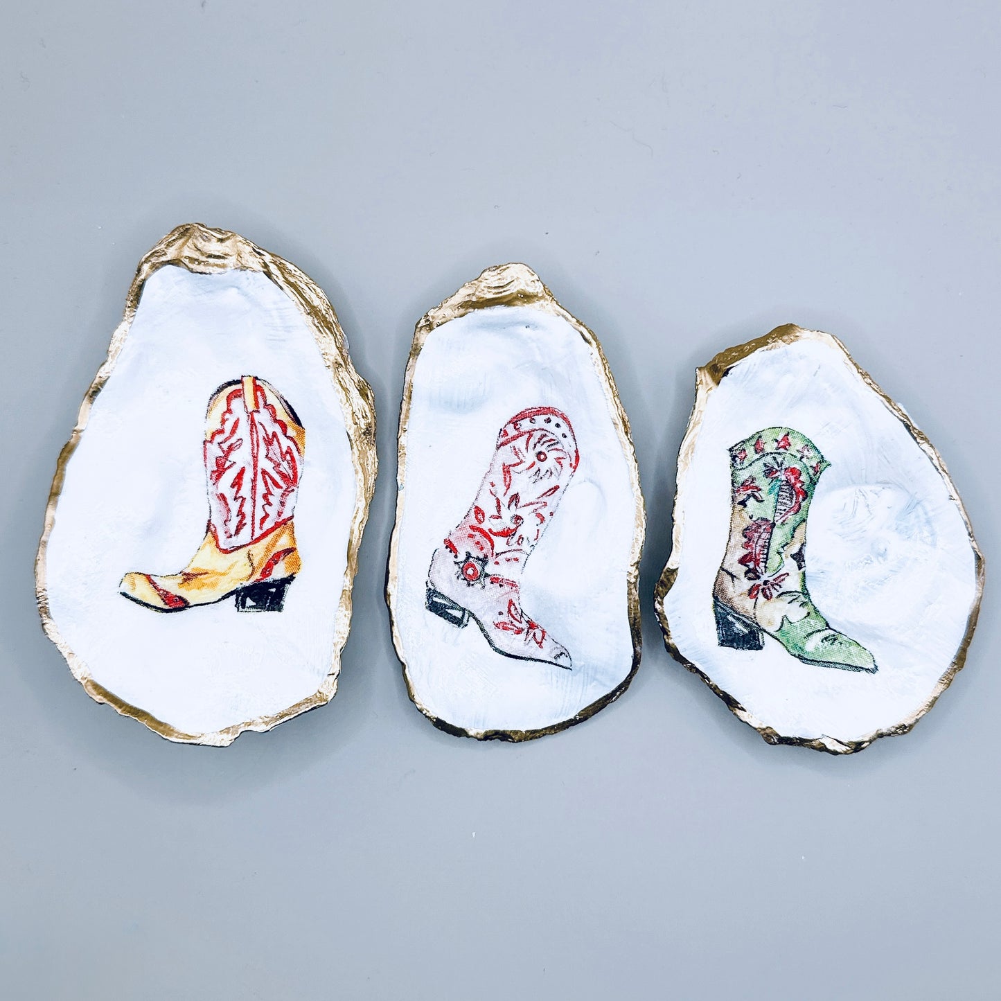 Western Cowgirl Boots Shell Magnets - Set of 3
