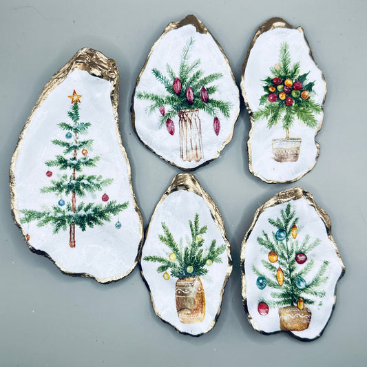 Christmas Tree Shell Magnets - Set of 5