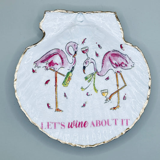 Let's Wine About It Clam Shell Jewelry Dish