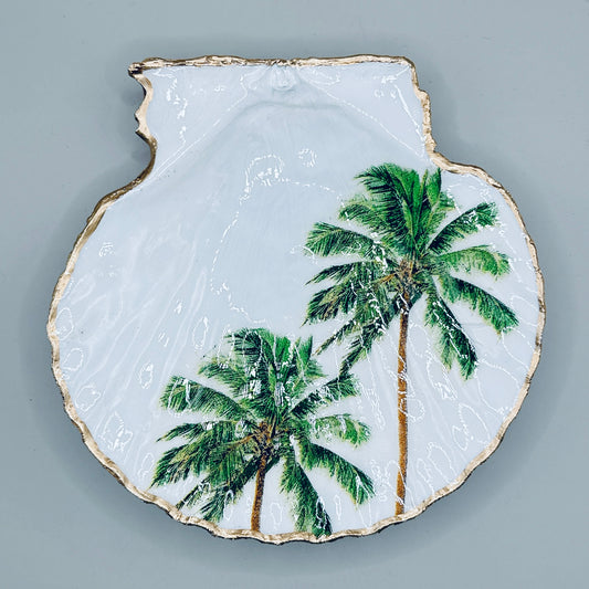 Palm Trees Clam Shell Jewelry Dish