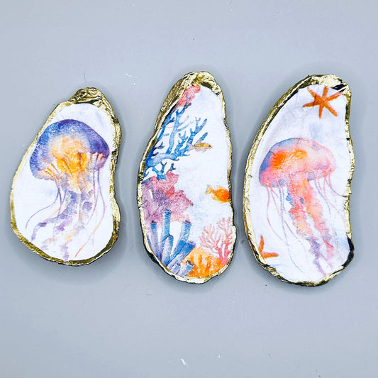 Jellyfish & Coral Reef Shell Magnets