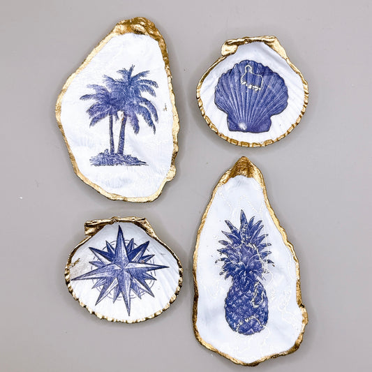 Blue Coastal Icons Shell Magnets