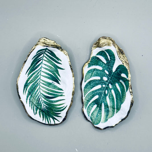 Palm & Monstera Leaf Shell Magnets Duo
