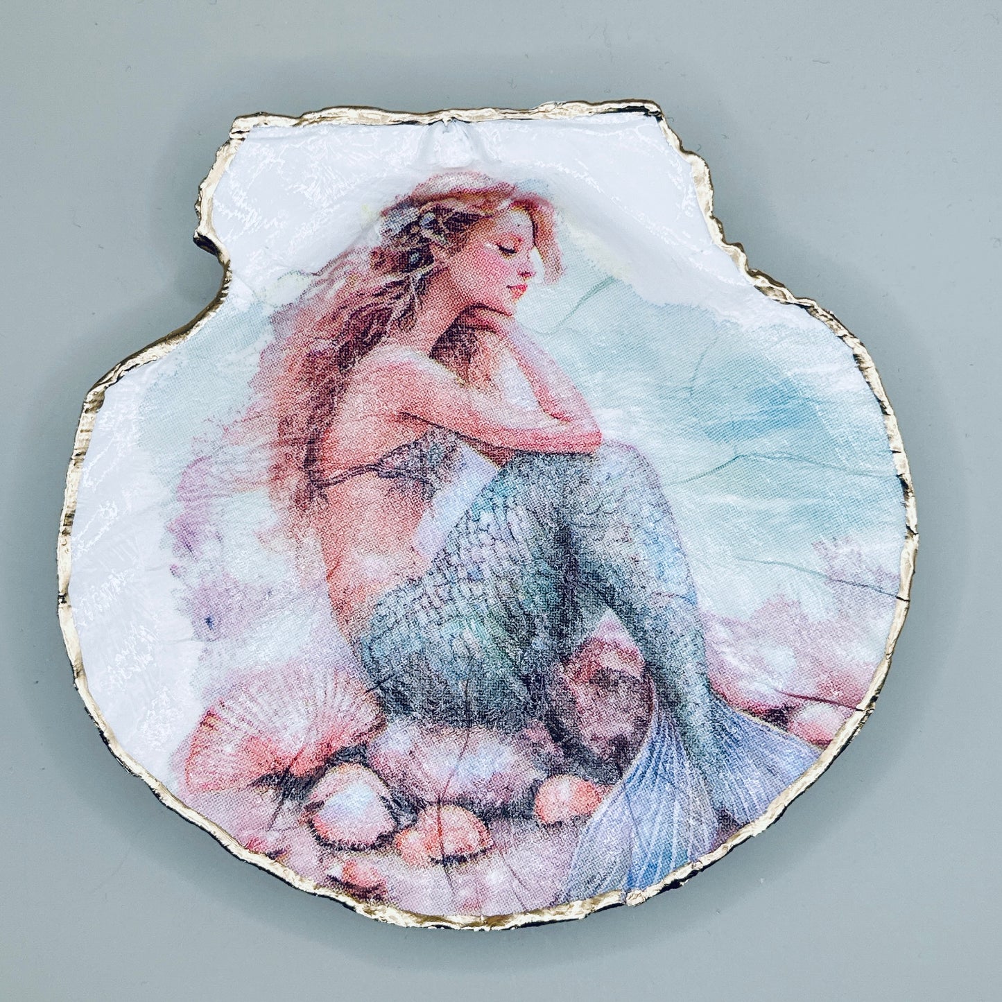 Resting Mermaid Clam Shell Jewelry Dish