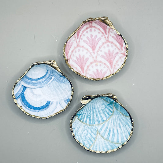 Pastel Pattern Scallop Shell Magnets