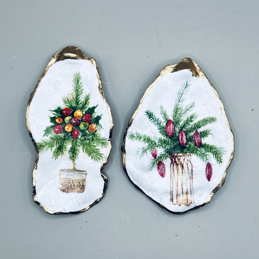 Potted Christmas Tree Shell Magnets