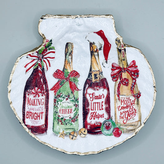 Holiday Bubbly Clam Shell Jewelry Dish