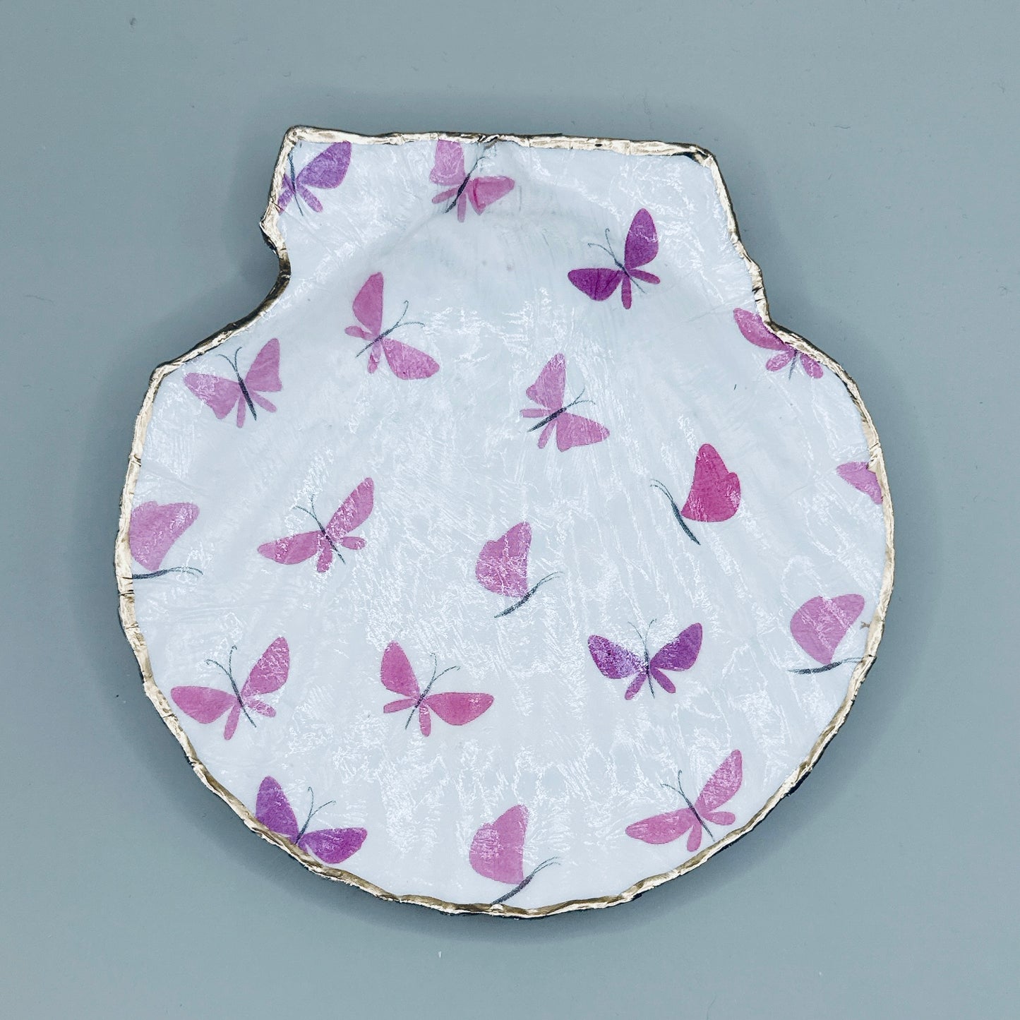 Butterfly Flutter Clam Shell Jewelry Dish