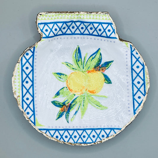 Citrus Tile Clam Shell Jewelry Dish