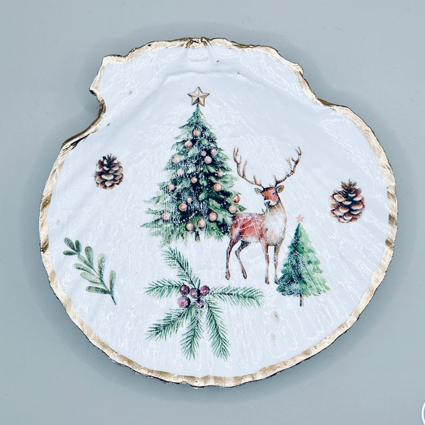Woodland Reindeer Clam Shell Jewelry Dish