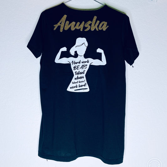 Hard Work Beats Talent Tshirt - Customized Name