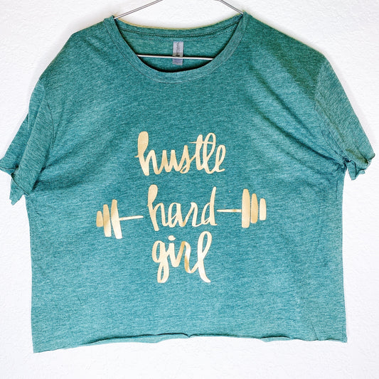 Hustle Hard Girl Crop Tee