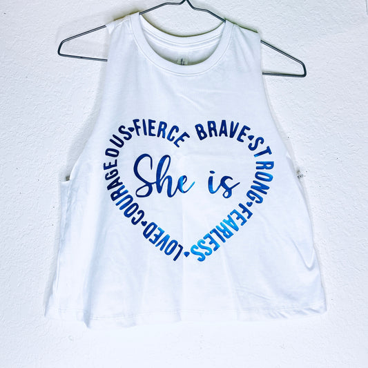 She is Racerback Crop